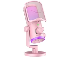 Mikrofonas - Fifine AM6 USB kondensatorinis kardioidinis RGB rožinis