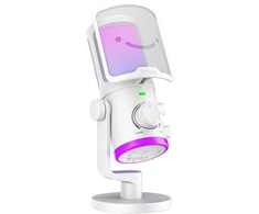 Mikrofonas - Fifine AM6 USB kondensatorinis kardioidinis RGB baltas