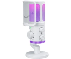 Mikrofonas - Fifine AM6 USB kondensatorinis kardioidinis RGB baltas