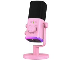 Mikrofonas - Fifine AM9 RGB USB-C XLR žaidimams ir transliacijoms, rožinis