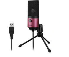 Mikrofonas - Fifine K669BP USB Kardioidinis Kondensatorinis 20 Hz–20 kHz Garso Valdymas Rožinis
