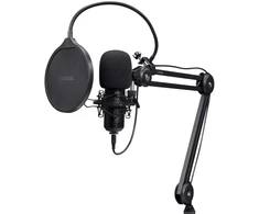 Mikrofonas - Trust GXT 270 Emita II+ USB kondensatorinis podcast mikrofonas juodas