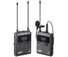 Mikrofono rinkinys - Godox UHF belaidžio prisegamo mikrofono komplektas (TX1/RX1, 96 kanalai, 514-596MHz)
