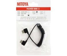 Mitoya HDMI Laidas - Micro HDMI Spiralinis 50cm 48Gbps 8K 60Hz 4K 120Hz