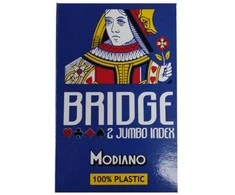 Modiano Bridge 2 Jumbo Index Žaidimo Kortos (Mėlynos)