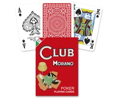 Modiano Poker Club Žaidimų Kortos (Raudonos)