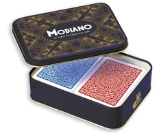 Modiano Ramino Club Žaidimo Kortos Metalinėje Dėžutėje