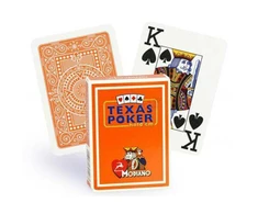 Modiano Texas Poker Hold Em Jumbo Index Žaidimų Kortos (Oranžinės)