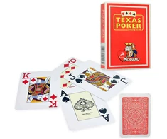 Modiano Texas Poker Hold Em Jumbo Index Žaidimų Kortos (Raudonos)