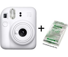 Momentinis Fotoaparatas FUJIFILM INSTAX MINI 12 (Molio balta) + 10 FUJIFILM Instax Mini Film (Glossy) (Color)