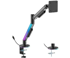 Monitoriaus laikiklis - HiSmart 17–40" RGB dujinis monitoriaus laikiklis, juodas