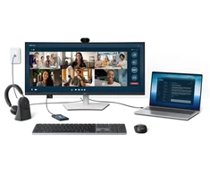Monitorius - Dell P3426WEV 34" WQHD lenktas su internetine kamera, juodas