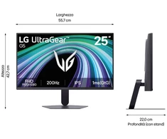 Monitorius - LG 25G523B-B 24,4″ 200 Hz juodas
