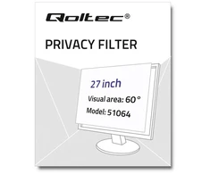 Monitorius Monitoriaus Priedas - Qoltec 51064 Privatumo Filtras 27" 16:9 Permatomas Baltas