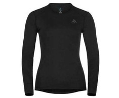 Odlo BL TOP apvalia kaklo iškirpte ilgomis rankovėmis ACTIVE WARM ECO moteriški marškinėliai, dydis S, juodas