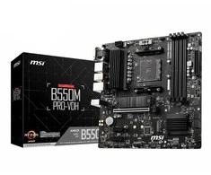 Pagrindinė plokštė MSI B550M PRO-VDH | AMD procesorių šeima | Procesoriaus lizdas AM4 | DDR4 | Atminties lizdai 4 | SATA jungčių skaičius 4 | Lustų rinkinys AMD B | Mikro ATX