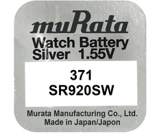 Murata Manufacturing Co Baterija – Murata 371 (SR920SW) Sidabro Oksido Laikrodžio Baterija, 1 vnt.