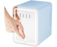 ELLE 4L mini fridge with LED make-up mirror, mėlynas