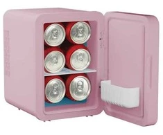 ELLE 4L mini fridge with LED make-up mirror, violetinė