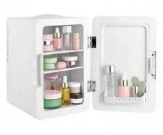 ELLE 6L baltas mini fridge with LED make-up mirror