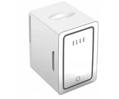 Mini fridge with LED make-up mirror ELLE 4L baltas