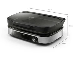 Namų ir virtuvės prietaisas - Philips HD6212/90 Kontaktinis grilis 1250 cm², 220 °C, Nelipni Juodas