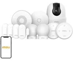 Namų Signalizacijos Rinkinys - IMOU Home Alarm Kit 11 Ranger 2C, Gateway, Jutikliai, Sirena, Kamera, Wi-Fi, Juoda