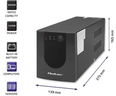 Nepertraukiamo Maitinimo Šaltinis (UPS) - Qoltec 53777 2000VA 1200W Atsarginis