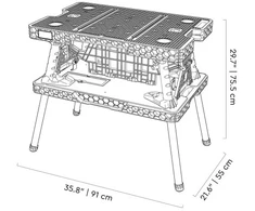 Nešiojamas Darbo Stalas - KETER 271269 Sulankstomas 453 Kg Juodas 910 × 755 × 555 mm