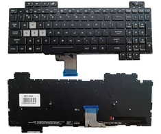 Nešiojamoji klaviatūra - ASUS ROG Strix Scar GL504 RGB US išdėstymas Juoda