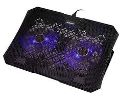 Nešiojamojo kompiuterio aušinimo stovas HISMART, su 2 LED ventiliatoriais, 5 padėčių