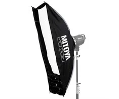 Apšvietimo įranga - MITOYA MOTION STRIP Softbox 30x120cm Bowens, 2 difuzoriai, tinklelis