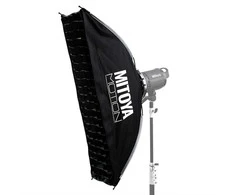 Apšvietimo įranga - MITOYA MOTION STRIP Softbox 30x120cm Bowens, 2 difuzoriai, tinklelis