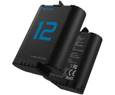null Baterijų Įkroviklis - Telesin GP-BNC-011-B Dvigubas Įkroviklis Su 2x 1750mAh Baterijomis GoPro HERO9/10/11/12 Juodas