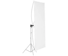 null Fotografijos reflektoriaus laikiklis - 60x120cm dvipusis reflektorius su laikikliais sidabrinis/baltas