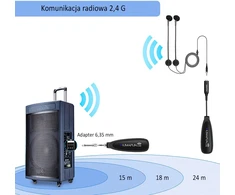 null Mikrofonas - Kimafun CX710 Belaidis Kondensatorinis Sistema, 2.4 GHz, 15m Diapazonas