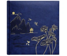 Nuotraukų knyga - Gedeon KD46200 10x15 cm 200 Nuotraukų Knyga Su Įdėklais Lotus Tvenkinys Mėlyna