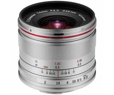Objektyvas Laowa Lens C-Dreamer Lightweight 7.5 mm f/2.0 for Micro 4/3 (Sidabrinis)