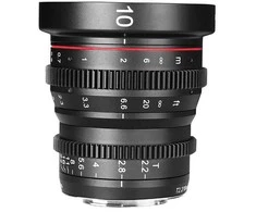 Objektyvas - Meike MK 10mm T2.2 Micro 4/3 Cine objektyvas, rankinis fokusavimas, juodas
