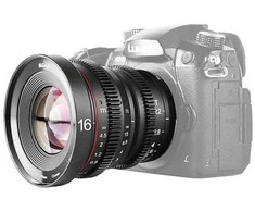 Objektyvas - Meike MK 16MM T2.2 Micro 4/3, rankinis fokusavimas, T2.2 diafragma, juodas
