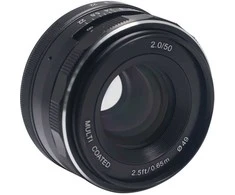 Objektyvas - Meike MK 50mm f/2.0 Sony E Mount Manual Focus Aluminum