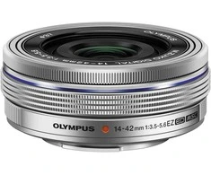 Objektyvas Olympus M.ZUIKO DIGITAL ED 14-42mm F3.5-5.6 EZ PANCAKE (sidabrinis)