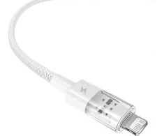 Baseus Gem USB į IP 2.4A greito įkrovimo laidas 1 m Baltas