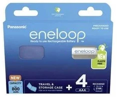 Akumuliatorius - PANASONIC ENELOOP AAA 800 mAh 4 vnt. + dėklas