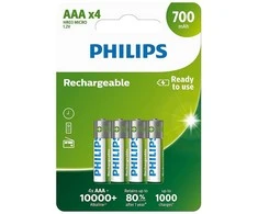 Baterijos - Philips HR03 AAA 700mAh Įkraunamos Baterijos 4 vnt