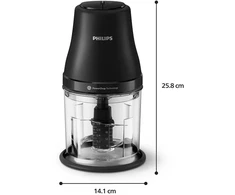 Plakiklis Elektrinis maisto smulkintuvas - Philips HR1501/00 450W 25000 RPM 1L Juodas