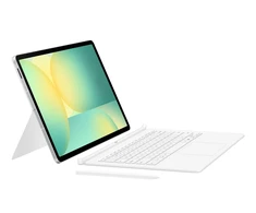 Planšetinio kompiuterio Klaviatūros Dėklas - Samsung Galaxy Tab S10 FE+ Knygos Dangos Klaviatūra, Balta