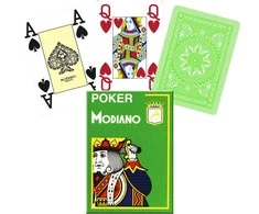 Poker 4 Jumbo Index Modiano Žaidimų Kortos (Šviesiai Žalios)
