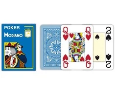 Poker 4 Jumbo Index Modiano Žaidimų Kortos (Šviesiai Mėlynos)