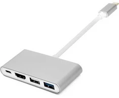 Power Plant Llc Adapteris USB C - HDMI, 4xUSB 2.0/3.0, USB C